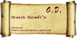 Oravik Dormán névjegykártya